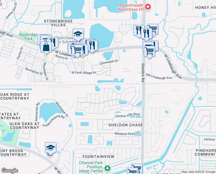 map of restaurants, bars, coffee shops, grocery stores, and more near 8927 Palmetto Way in Tampa