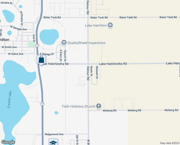 map of restaurants, bars, coffee shops, grocery stores, and more near 10 Roels Street in Haines City