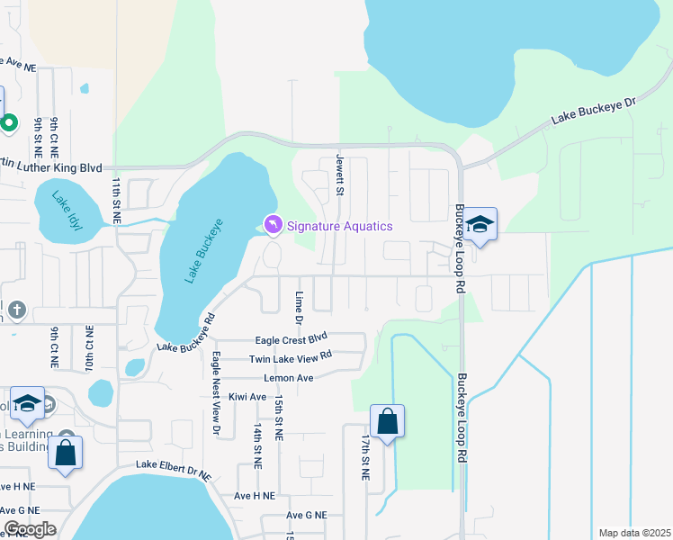 map of restaurants, bars, coffee shops, grocery stores, and more near 2332 Rose Boulevard in Winter Haven