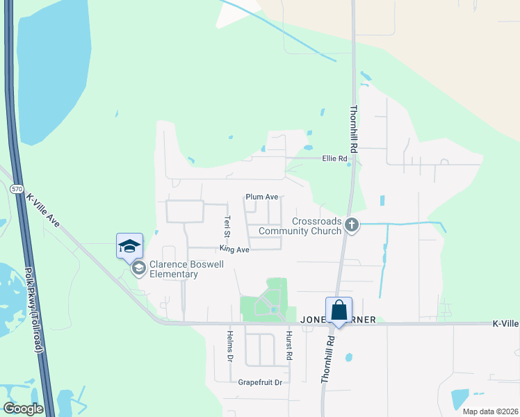 map of restaurants, bars, coffee shops, grocery stores, and more near 2421 Tiny Terrace in Auburndale