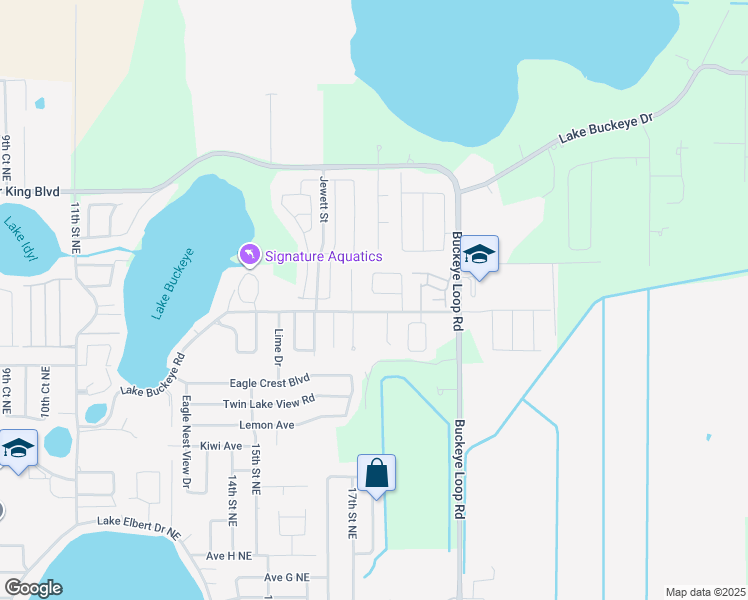 map of restaurants, bars, coffee shops, grocery stores, and more near 171 Rebecca Drive Northeast in Winter Haven