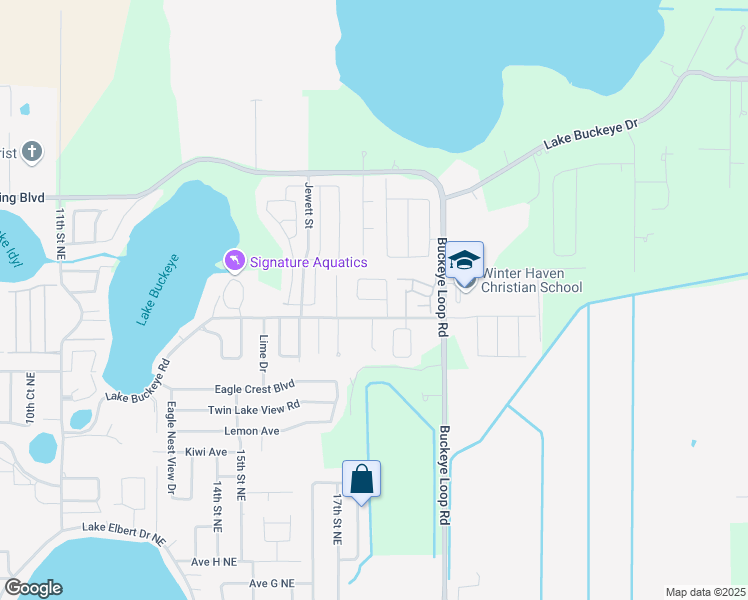 map of restaurants, bars, coffee shops, grocery stores, and more near 171 Rebecca Drive Northeast in Winter Haven