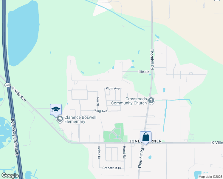 map of restaurants, bars, coffee shops, grocery stores, and more near 2421 Tiny Terrace in Auburndale