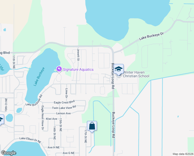map of restaurants, bars, coffee shops, grocery stores, and more near 188 Rebecca Drive Northeast in Winter Haven