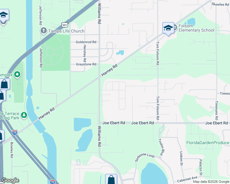map of restaurants, bars, coffee shops, grocery stores, and more near 9527 Sunstone Blvd in Thonotosassa