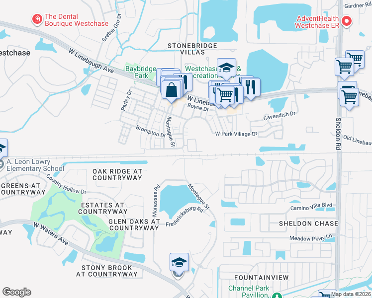 map of restaurants, bars, coffee shops, grocery stores, and more near 9764 Meadow Field Circle in Tampa