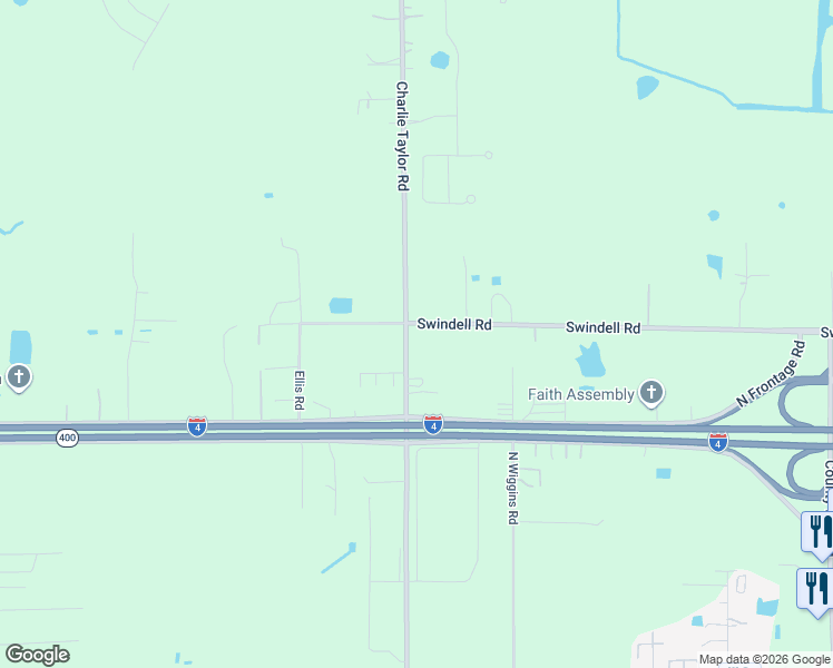 map of restaurants, bars, coffee shops, grocery stores, and more near 2607 Charlie Taylor Road in Plant City