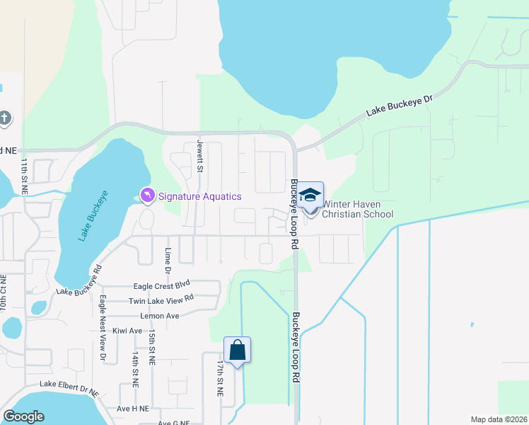 map of restaurants, bars, coffee shops, grocery stores, and more near 3087 Buckeye Pointe Drive in Winter Haven