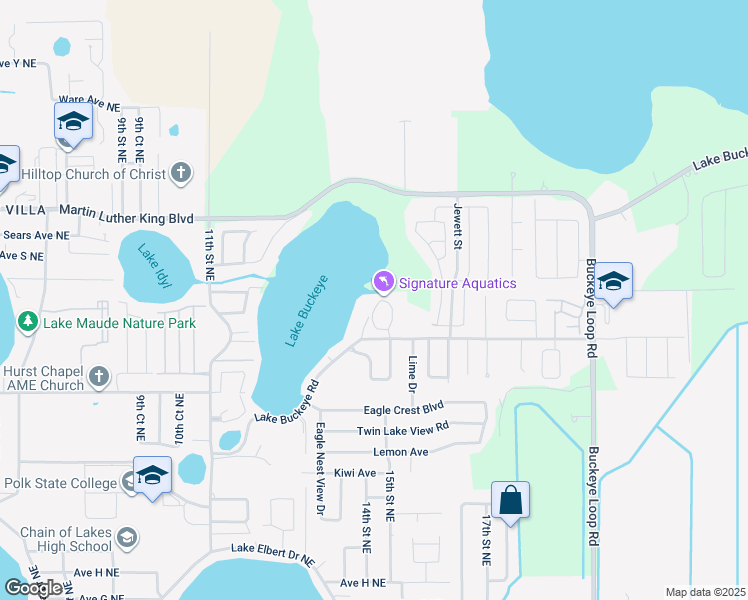 map of restaurants, bars, coffee shops, grocery stores, and more near 1248 Evergreen Court in Winter Haven