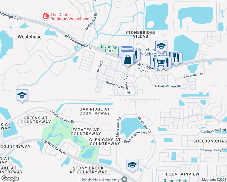 map of restaurants, bars, coffee shops, grocery stores, and more near 10020 Tate Lane in Tampa