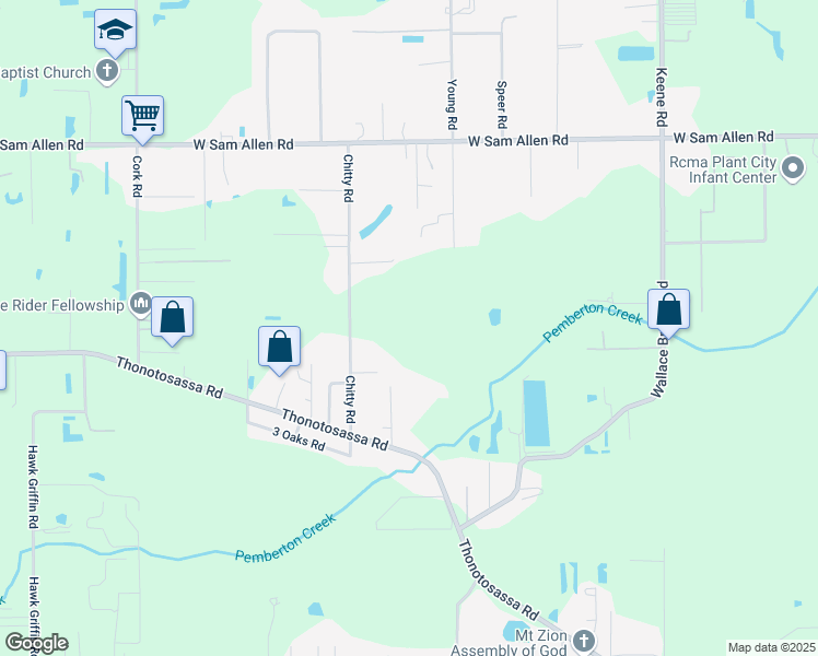map of restaurants, bars, coffee shops, grocery stores, and more near 3002 Chitty Road in Plant City