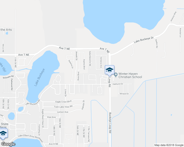 map of restaurants, bars, coffee shops, grocery stores, and more near 137 Rebecca Drive Northeast in Winter Haven