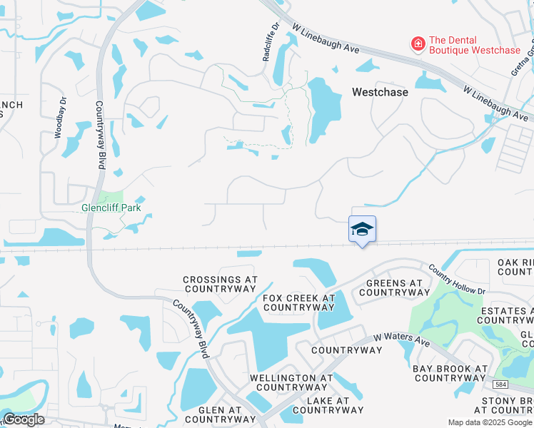 map of restaurants, bars, coffee shops, grocery stores, and more near 10416 Edgefield Place in Tampa