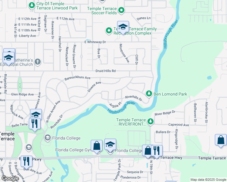 map of restaurants, bars, coffee shops, grocery stores, and more near 408 Montrose Avenue in Tampa
