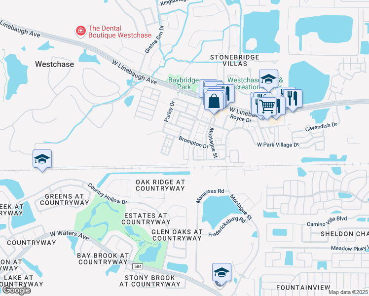 map of restaurants, bars, coffee shops, grocery stores, and more near 9743 Lake Jasmine Drive in Westchase