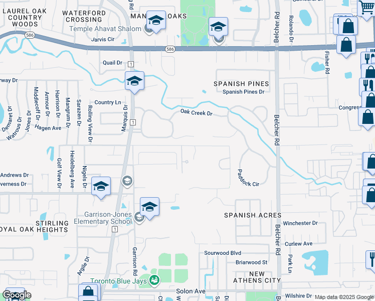 map of restaurants, bars, coffee shops, grocery stores, and more near 2012 Brady Drive in Dunedin