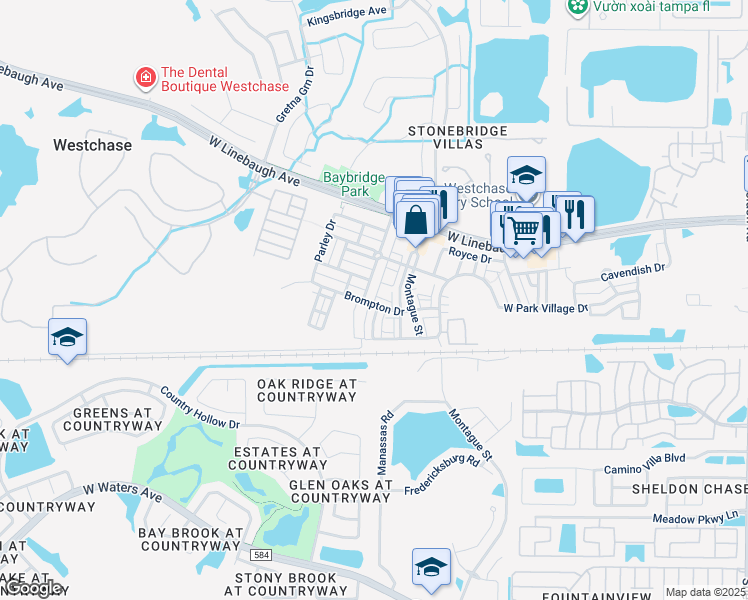 map of restaurants, bars, coffee shops, grocery stores, and more near 10035 Tate Lane in Tampa