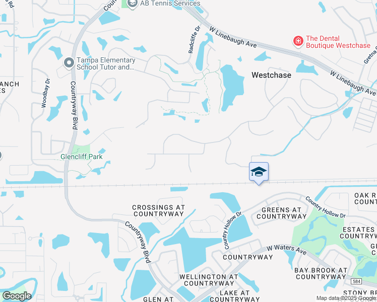 map of restaurants, bars, coffee shops, grocery stores, and more near 10416 Edgefield Place in Tampa