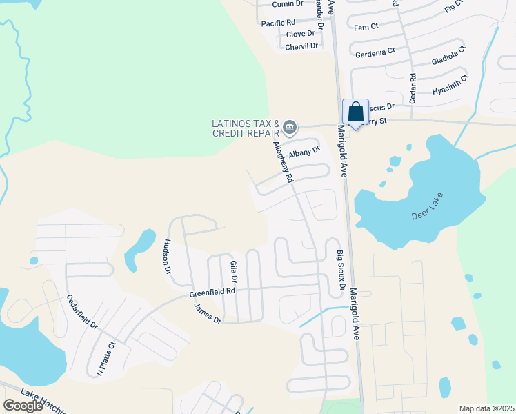 map of restaurants, bars, coffee shops, grocery stores, and more near 443 Big Black Place in Kissimmee