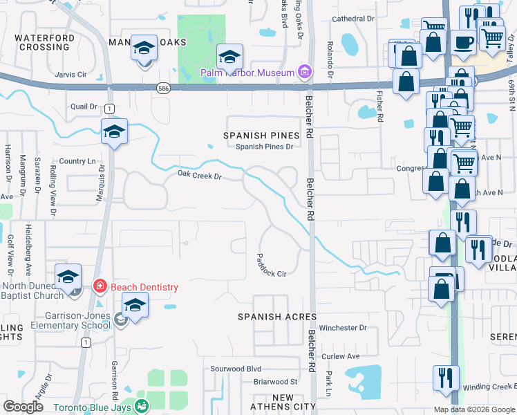 map of restaurants, bars, coffee shops, grocery stores, and more near 1878 Saddle Hill Road South in Dunedin