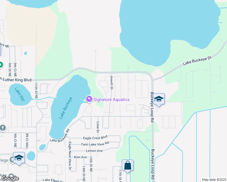map of restaurants, bars, coffee shops, grocery stores, and more near 2189 Rose Boulevard in Winter Haven