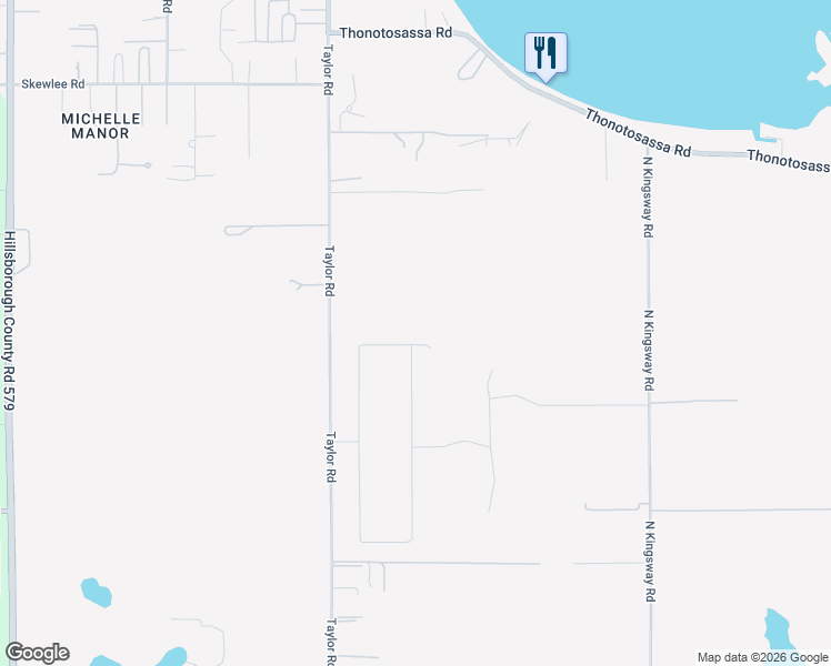 map of restaurants, bars, coffee shops, grocery stores, and more near 10501-10699 Taylor Road in Thonotosassa
