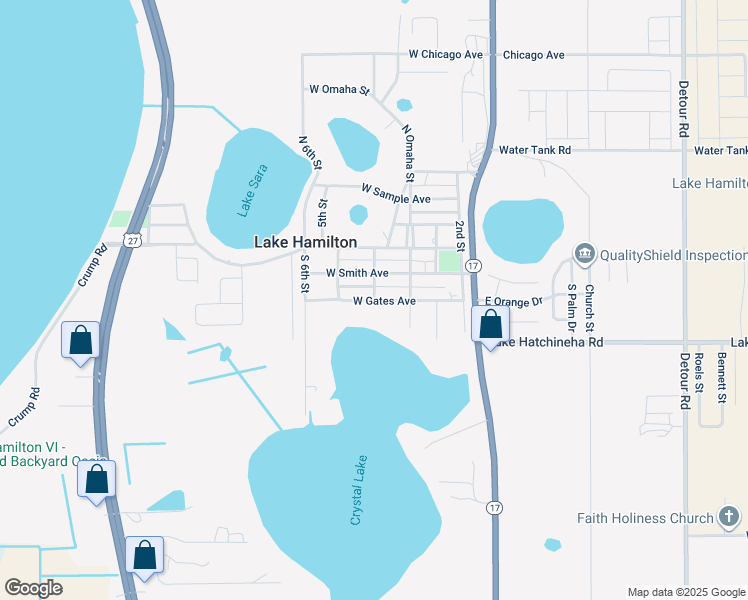 map of restaurants, bars, coffee shops, grocery stores, and more near 411 4th Street in Winter Haven