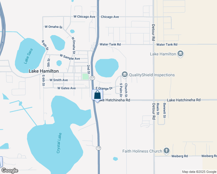 map of restaurants, bars, coffee shops, grocery stores, and more near 142 East Orange Drive in Lake Hamilton