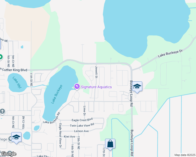map of restaurants, bars, coffee shops, grocery stores, and more near 2185 Rose Boulevard in Winter Haven
