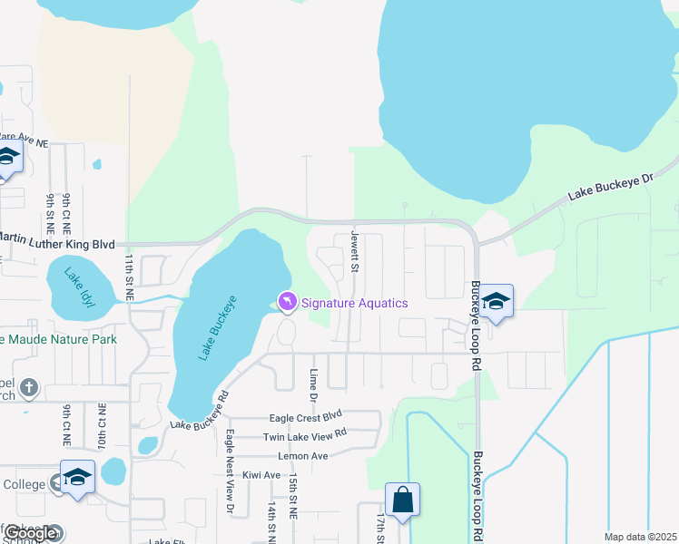 map of restaurants, bars, coffee shops, grocery stores, and more near 5179 Michelle Street in Winter Haven