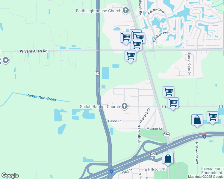 map of restaurants, bars, coffee shops, grocery stores, and more near 1019 Barbour Drive in Plant City