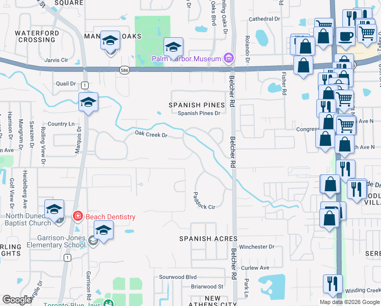 map of restaurants, bars, coffee shops, grocery stores, and more near 1878 Saddle Hill Road South in Dunedin