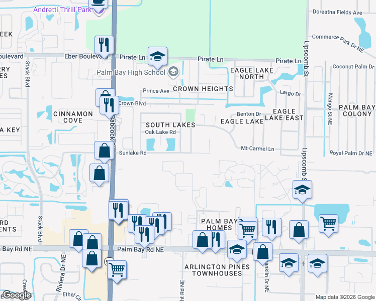 map of restaurants, bars, coffee shops, grocery stores, and more near 4437 Mount Carmel Lane in Melbourne