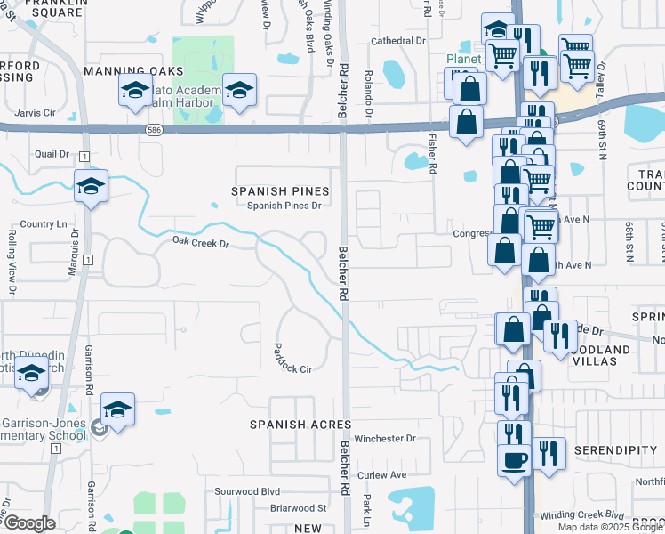 map of restaurants, bars, coffee shops, grocery stores, and more near 1990 Saddle Hill Road North in Dunedin