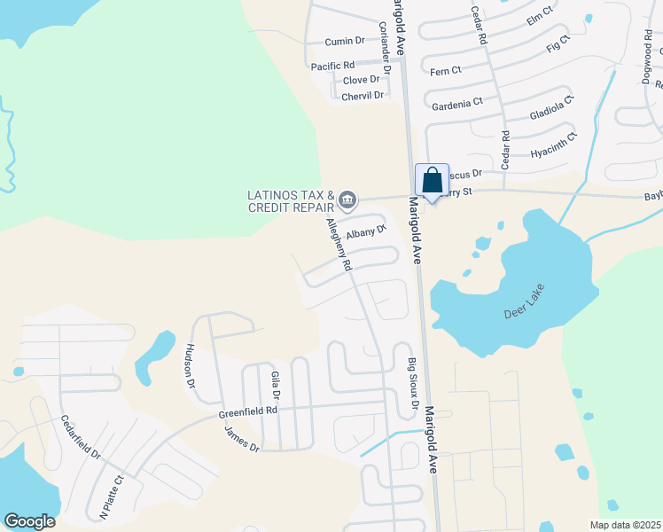 map of restaurants, bars, coffee shops, grocery stores, and more near 407 Big Black Place in Haines City