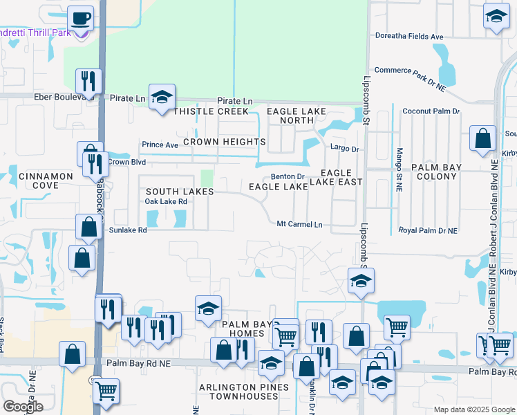 map of restaurants, bars, coffee shops, grocery stores, and more near 4117 Mount Carmel Lane in Melbourne