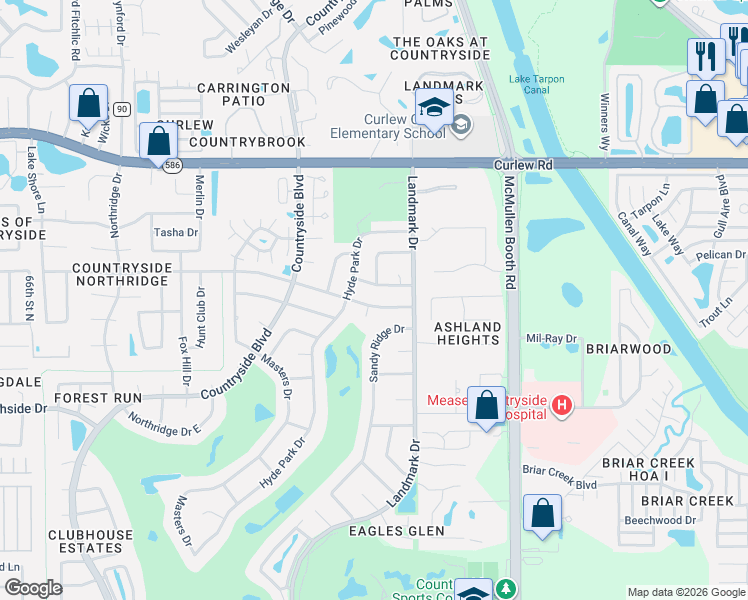 map of restaurants, bars, coffee shops, grocery stores, and more near 2977 Atwood Drive in Clearwater