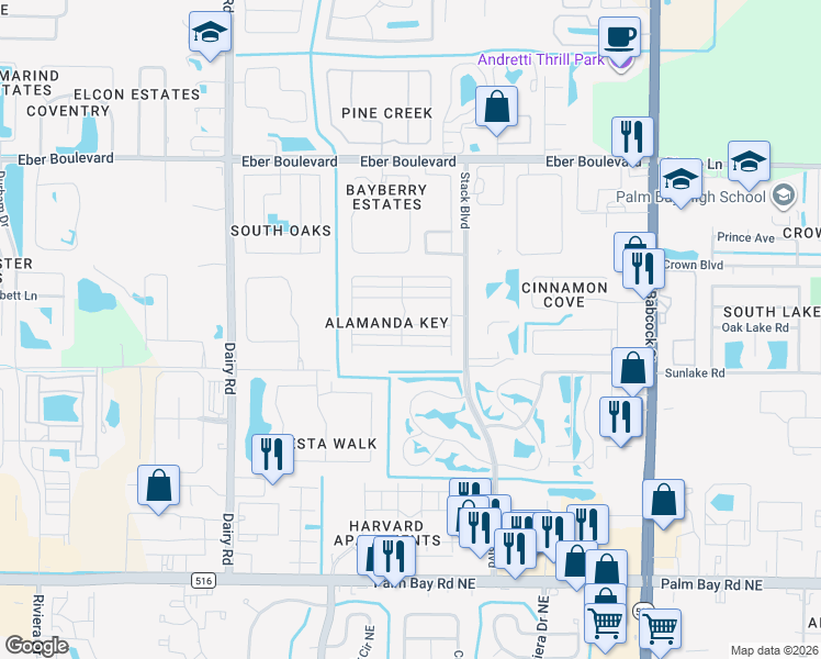 map of restaurants, bars, coffee shops, grocery stores, and more near 563 Heming Way in Melbourne