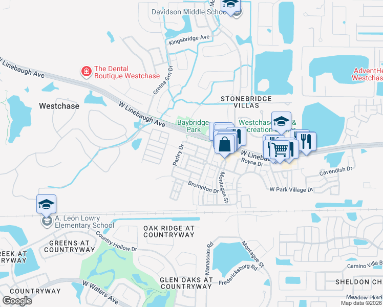 map of restaurants, bars, coffee shops, grocery stores, and more near 10031 New Parke Road in Tampa