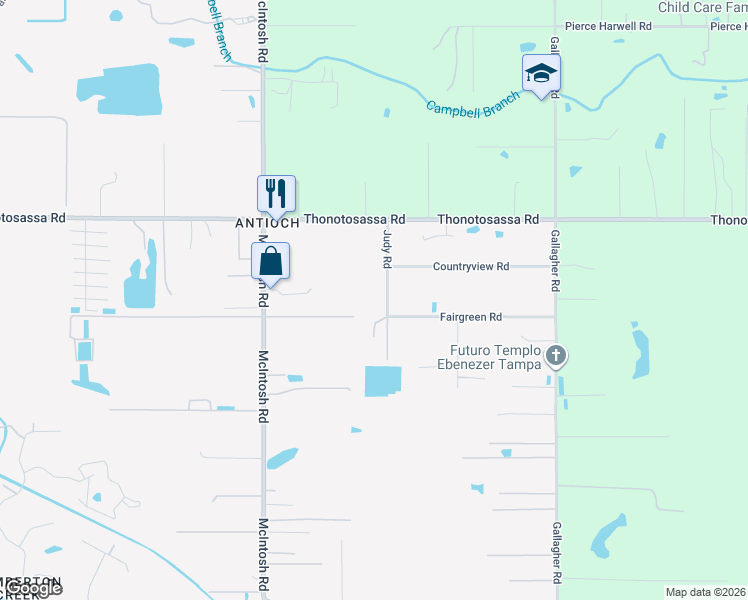 map of restaurants, bars, coffee shops, grocery stores, and more near 10108 Judy Road in Dover