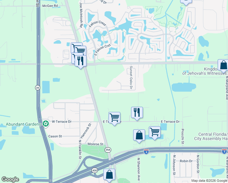 map of restaurants, bars, coffee shops, grocery stores, and more near 3100-3138 Bending Oaks Drive in Plant City
