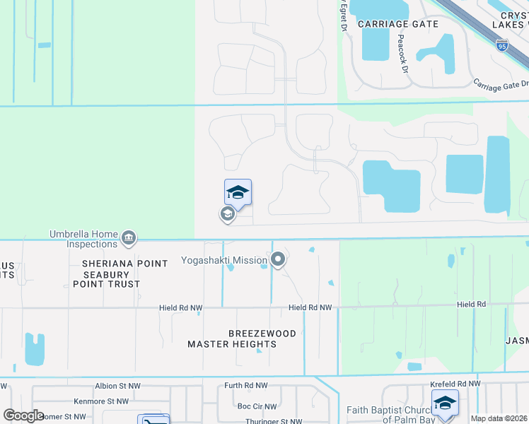 map of restaurants, bars, coffee shops, grocery stores, and more near 1233 Musgrass Circle in West Melbourne
