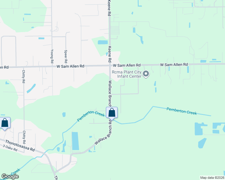 map of restaurants, bars, coffee shops, grocery stores, and more near 3104 Wallace Branch Road in Plant City
