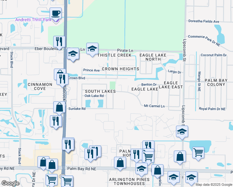 map of restaurants, bars, coffee shops, grocery stores, and more near 4277 Mount Carmel Lane in Melbourne