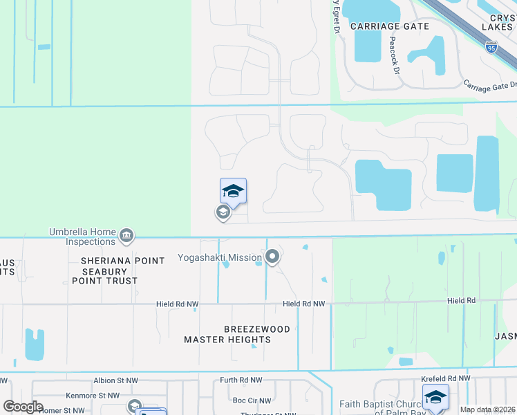 map of restaurants, bars, coffee shops, grocery stores, and more near 1233 Musgrass Circle in West Melbourne