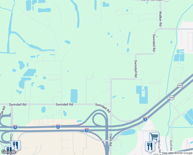 map of restaurants, bars, coffee shops, grocery stores, and more near 4755 Swindell Road in Lakeland