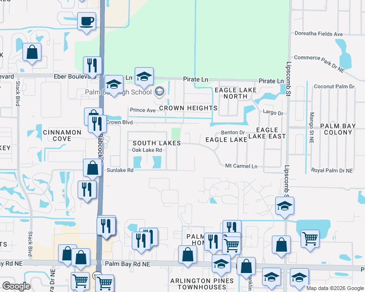 map of restaurants, bars, coffee shops, grocery stores, and more near 4277 Mount Carmel Lane in Melbourne