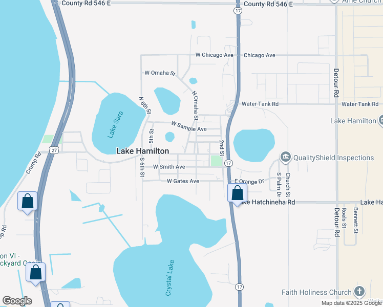 map of restaurants, bars, coffee shops, grocery stores, and more near in Lake Hamilton