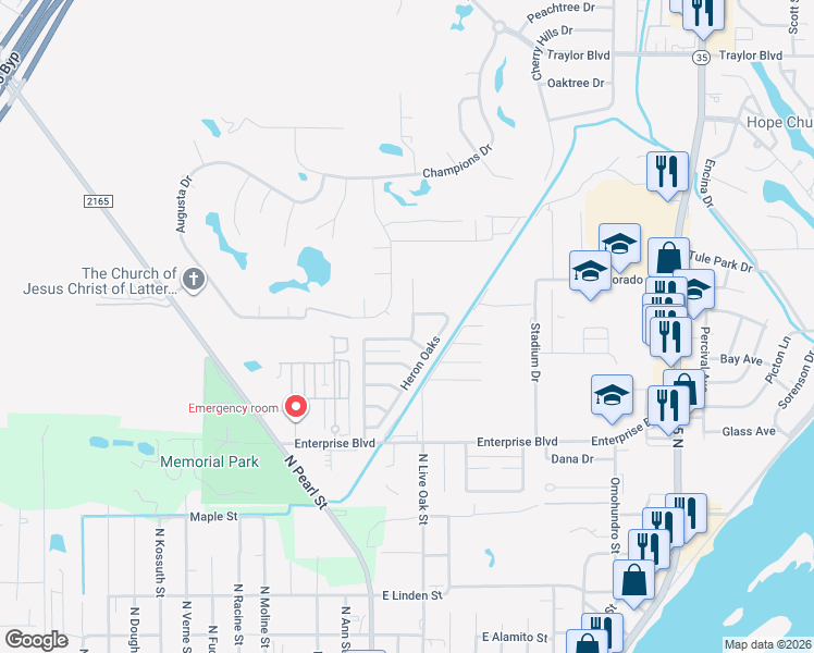 map of restaurants, bars, coffee shops, grocery stores, and more near 106 Sandhill Woods in Rockport