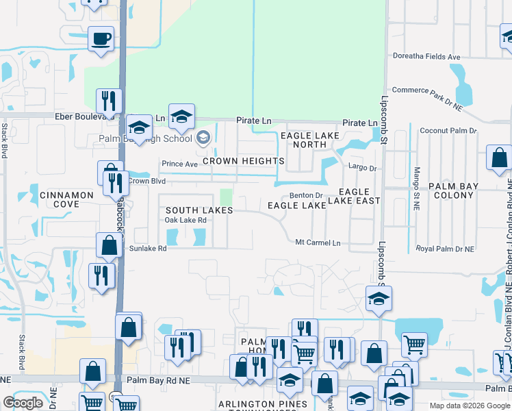 map of restaurants, bars, coffee shops, grocery stores, and more near 4197 Mount Carmel Lane in Melbourne